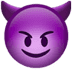 😈 smiling face with horns display on Apple