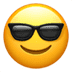 😎 smiling face with sunglasses display on Apple