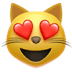 😻 smiling cat with heart-eyes display on Apple