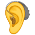 🦻 ear with hearing aid display on Apple