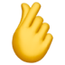 🫰 hand with index finger and thumb crossed display on Apple