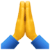 🙏 folded hands display on Facebook