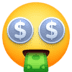 🤑 money-mouth face display on Facebook