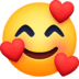 🥰 smiling face with hearts display on Facebook