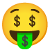 🤑 money-mouth face display on Google