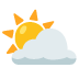 ⛅ sun behind cloud display on Google