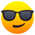 😎 smiling face with sunglasses display on JoyPixels