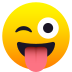 😜 winking face with tongue display on JoyPixels