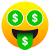 🤑 money-mouth face display on JoyPixels