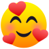 🥰 smiling face with hearts display on JoyPixels