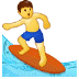 🏄 person surfing display on Samsung