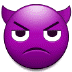 👿 angry face with horns display on Samsung