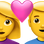 👩‍❤️‍👨 couple with heart: woman, man display on Slack