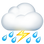 ⛈️ cloud with lightning and rain display on Slack