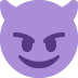 😈 smiling face with horns display on Twitter